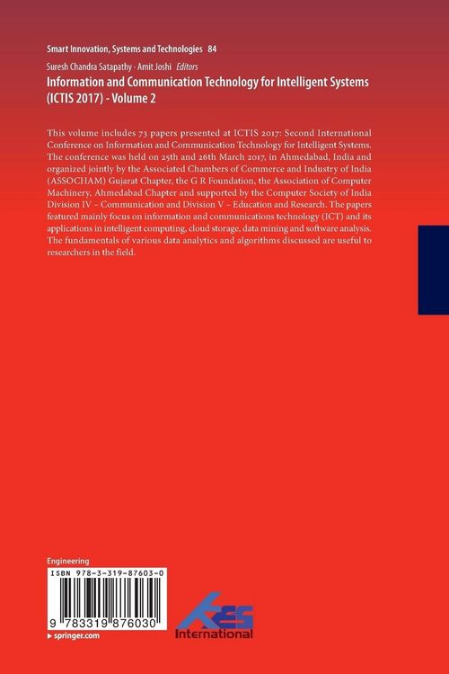 Produktbild: Information and Communication Technology for Intelligent Systems (ICTIS 2017) - Volume 2