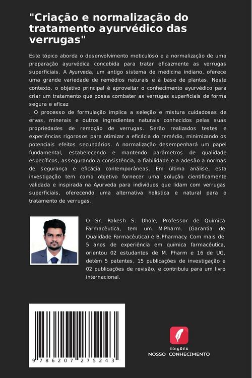 Produktbild: "Cria&ccedil;&atilde;o e normaliza&ccedil;&atilde;o do tratamento ayurv&eacute;dico das verrugas"