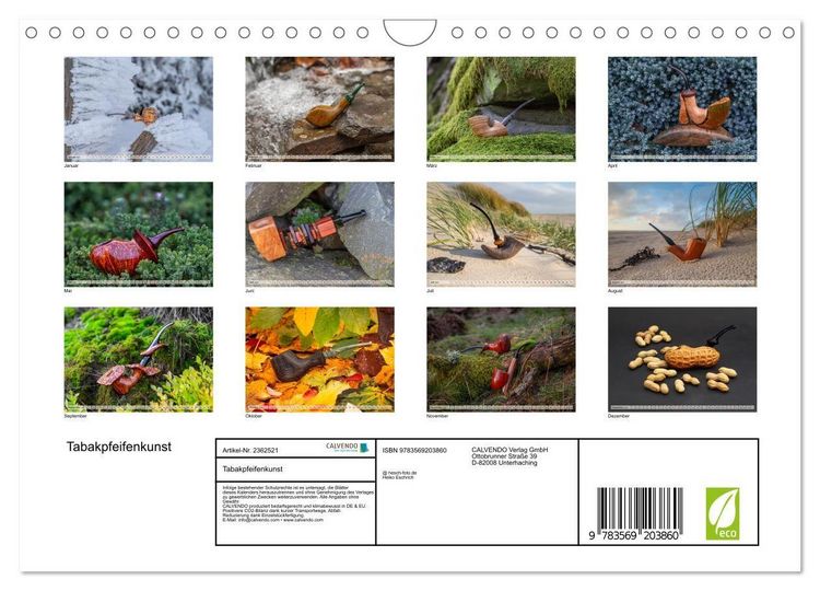 Produktbild: Tabakpfeifenkunst (Wandkalender 2027 DIN A4 quer), CALVENDO Monatskalender