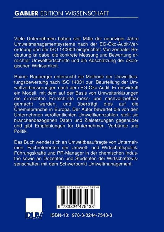 Produktbild: Umweltleistungsbewertung in der chemischen Industrie