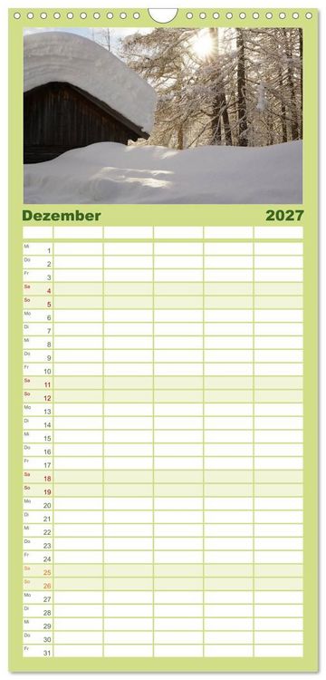Produktbild: Familienplaner 2027 - S&uuml;dtirol im Jahreslauf mit 5 Spalten (Wandkalender, 21 x 45 cm) CALVENDO