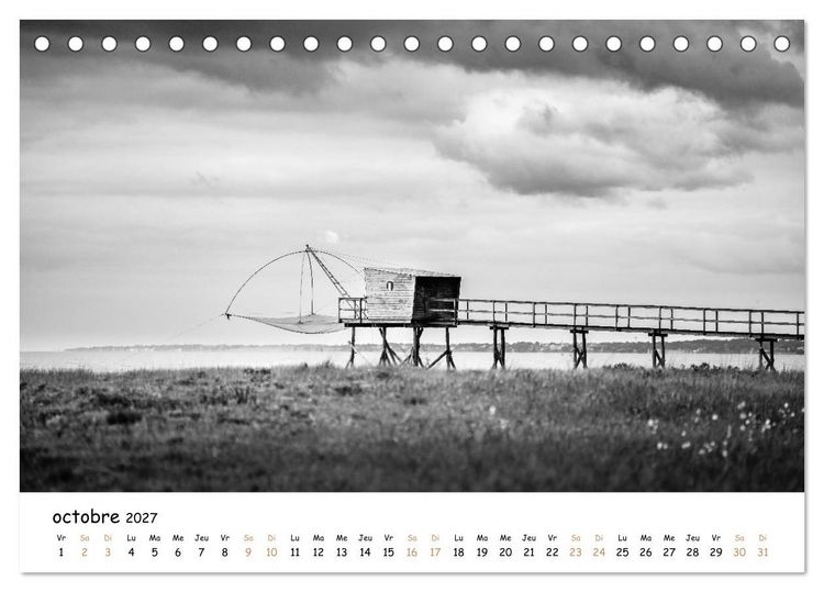 Produktbild: Terres de contraste &ndash; Une ann&eacute;e en monochrome (Calendrier de bureau 2027 DIN A5 vertical), CALVENDO calendrier mensuel
