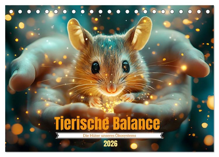 Produktbild: Tierische Balance (Tischkalender 2026 DIN A5 quer), CALVENDO Monatskalender