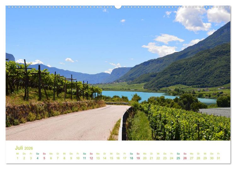 Produktbild: Der Kalterer See - Sch&ouml;nheit in S&uuml;dtirols S&uuml;den (hochwertiger Premium Wandkalender 2026 DIN A2 quer), Kunstdruck in Hochglanz