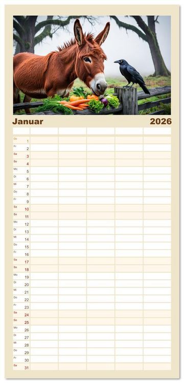 Produktbild: Familienplaner 2026 - Mahlzeit... Wie wir Sie selten sehen! mit 5 Spalten (Wandkalender, 21 x 45 cm) CALVENDO