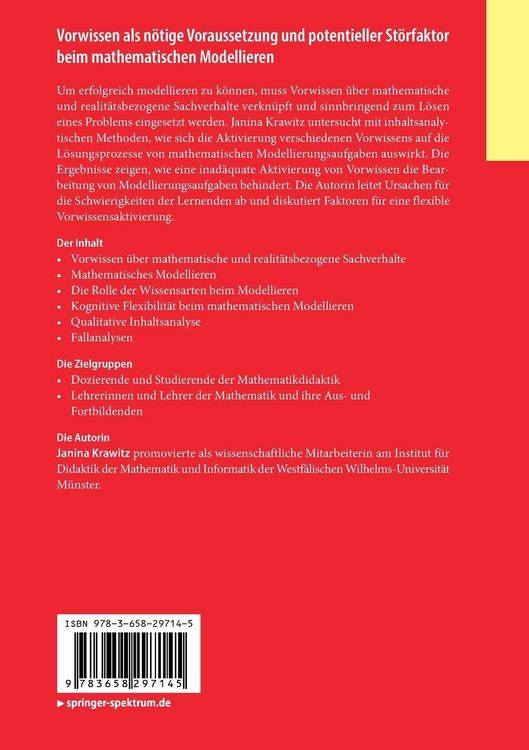 Produktbild: Vorwissen als n&ouml;tige Voraussetzung und potentieller St&ouml;rfaktor beim mathematischen Modellieren