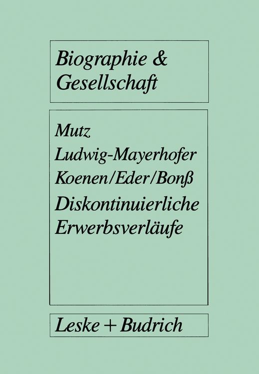 Produktbild: Diskontinuierliche Erwerbsverl&auml;ufe