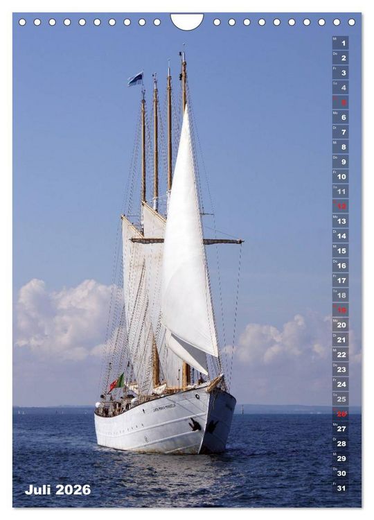 Produktbild: Segelromantik - Gro&szlig;segler auf der Ostsee (Wandkalender 2026 DIN A4 hoch), CALVENDO Monatskalender