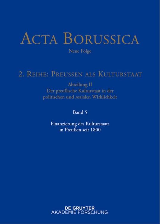 Produktbild: Finanzierung des Kulturstaats in Preu&szlig;en seit 1800