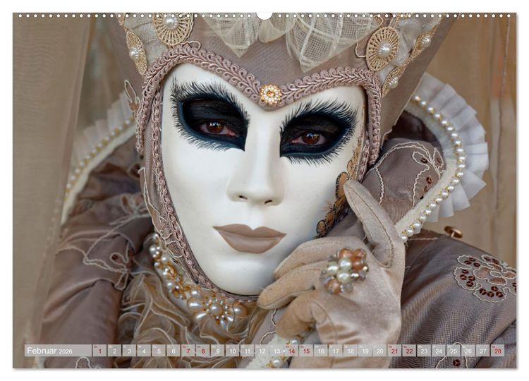Produktbild: neunziggrad I photoart: venezia carnevale (hochwertiger Premium Wandkalender 2026 DIN A2 quer), Kunstdruck in Hochglanz