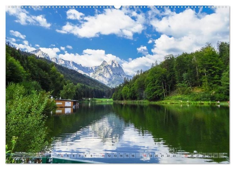 Produktbild: Malerisches Garmisch Partenkirchen - Aquarelle und Fotografien (Wandkalender 2026 DIN A2 quer), CALVENDO Monatskalender