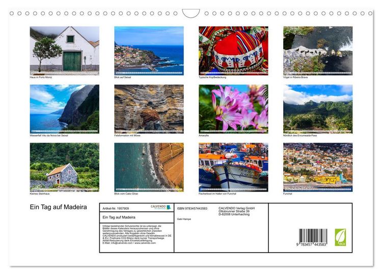 Produktbild: Ein Tag auf Madeira (Wandkalender 2026 DIN A3 quer), CALVENDO Monatskalender