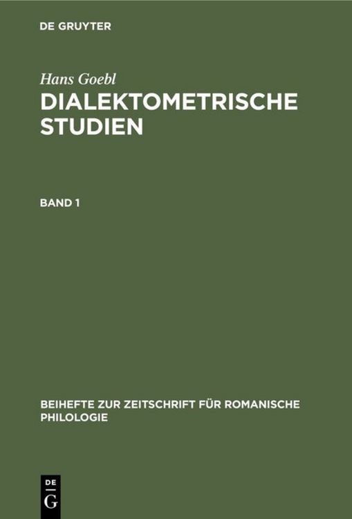 Produktbild: Dialektometrische Studien. Band 1