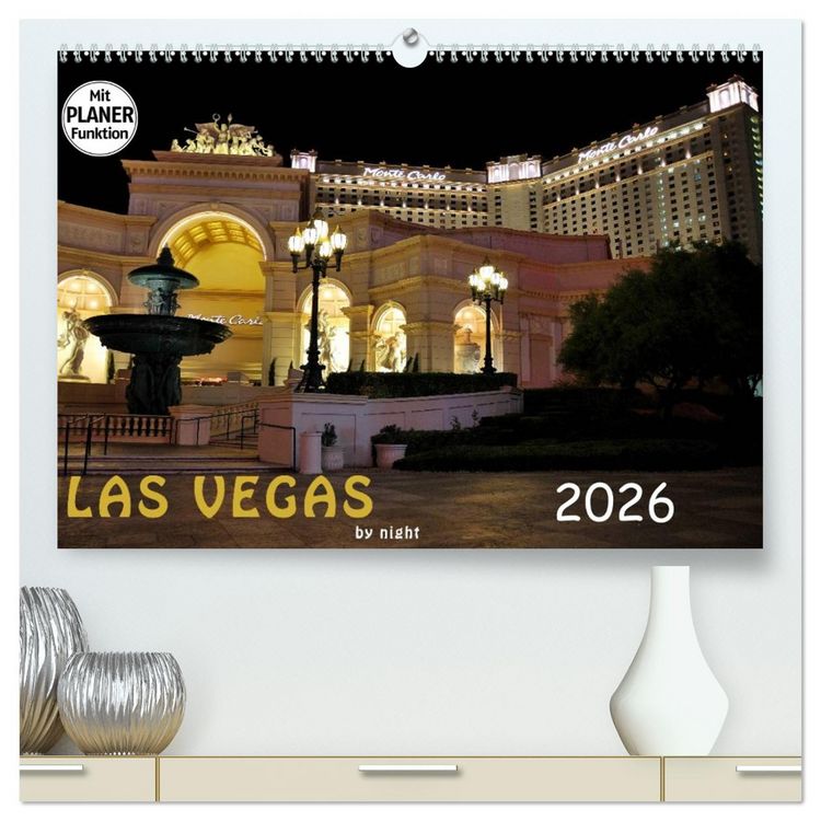 Produktbild: LAS VEGAS - by night (hochwertiger Premium Wandkalender 2026 DIN A2 quer), Kunstdruck in Hochglanz