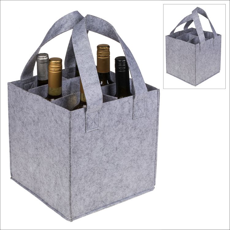 Produktbild: Filztasche f&uuml;r 6 Flaschen, 24 x 24 x 24 cm
