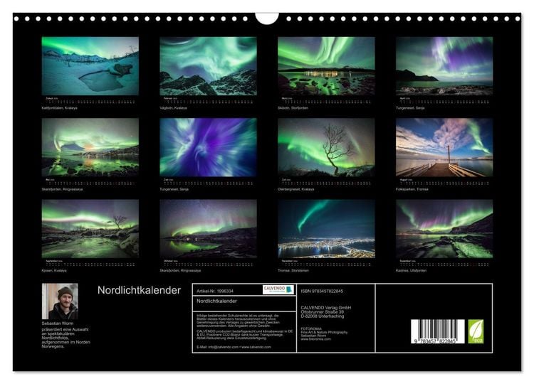Produktbild: Nordlichtkalender (Wandkalender 2026 DIN A3 quer), CALVENDO Monatskalender