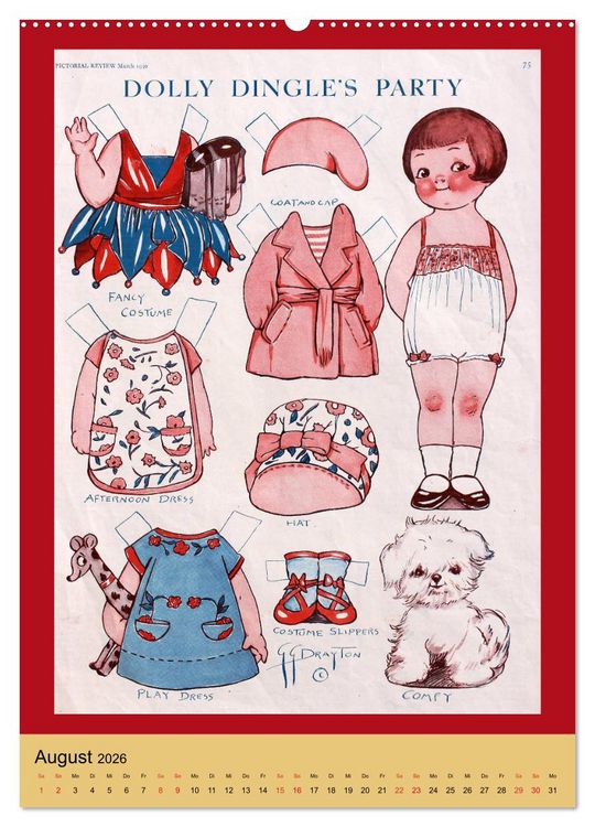 Produktbild: Dolly Dingle Kalender - Anziehpuppen von Grace G. Drayton (Wandkalender 2026 DIN A2 hoch), CALVENDO Monatskalender