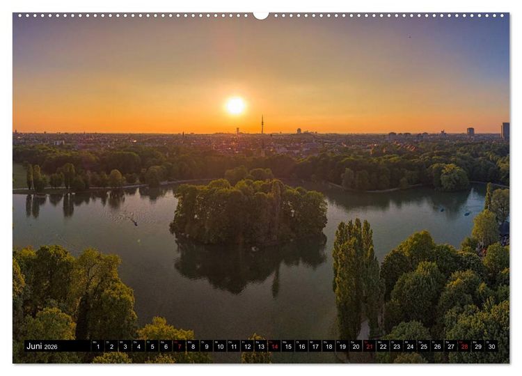 Produktbild: Mein M&uuml;nchen aus der Luft (hochwertiger Premium Wandkalender 2026 DIN A2 quer), Kunstdruck in Hochglanz