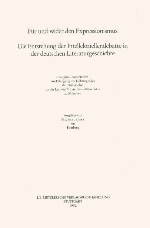 Produktbild: F&uuml;r und Wider den Expressionismus