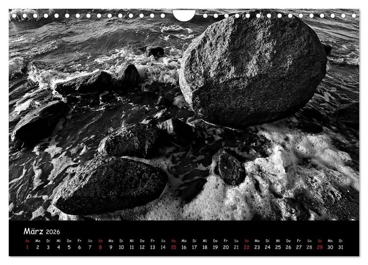 Produktbild: R&uuml;gen in schwarz-wei&szlig; (Wandkalender 2026 DIN A4 quer), CALVENDO Monatskalender