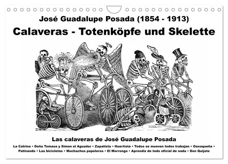Produktbild: Calaveras - Totenk&ouml;pfe und Skelette (Wandkalender 2026 DIN A4 quer), CALVENDO Monatskalender