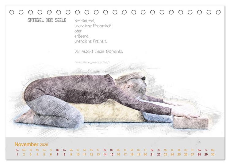 Produktbild: YOGA Inspirationen mit Texten zum Nachdenken (Tischkalender 2026 DIN A5 quer), CALVENDO Monatskalender
