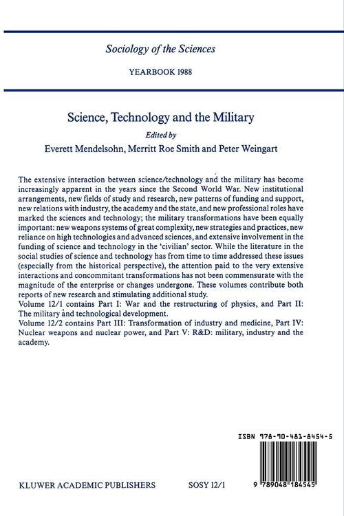 Produktbild: Science, Technology and the Military