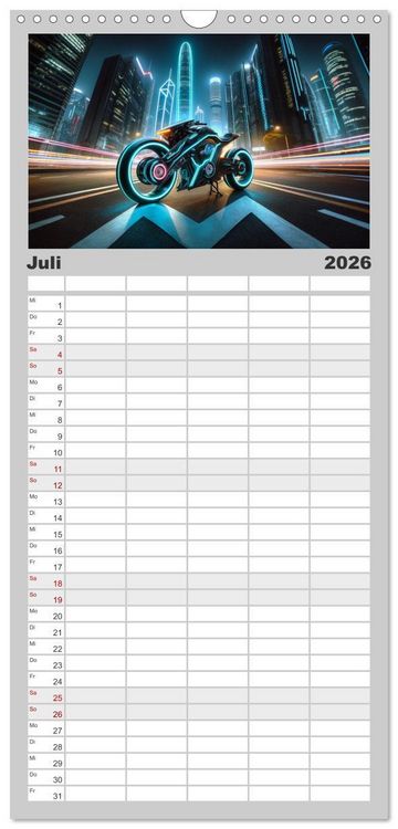 Produktbild: Familienplaner 2026 - Custom Dreams - Showbike Wonders mit 5 Spalten (Wandkalender, 21 x 45 cm) CALVENDO