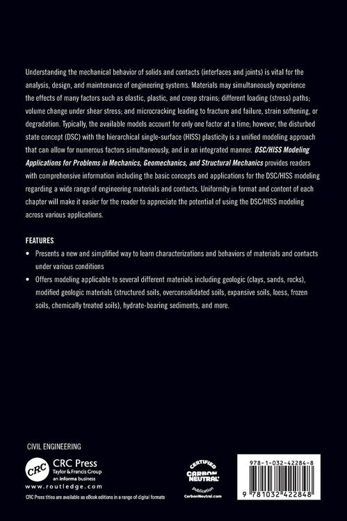 Produktbild: DSC/HISS Modeling Applications for Problems in Mechanics, Geomechanics, and Structural Mechanics