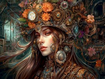 Produktbild: CALVENDO Puzzle Ein Motiv aus dem Kalender Floraler Steampunk | 1000 Teile Lege-Gr&ouml;&szlig;e 64x48cm Foto-Puzzle f&uuml;r gl&uuml;ckliche Stunden