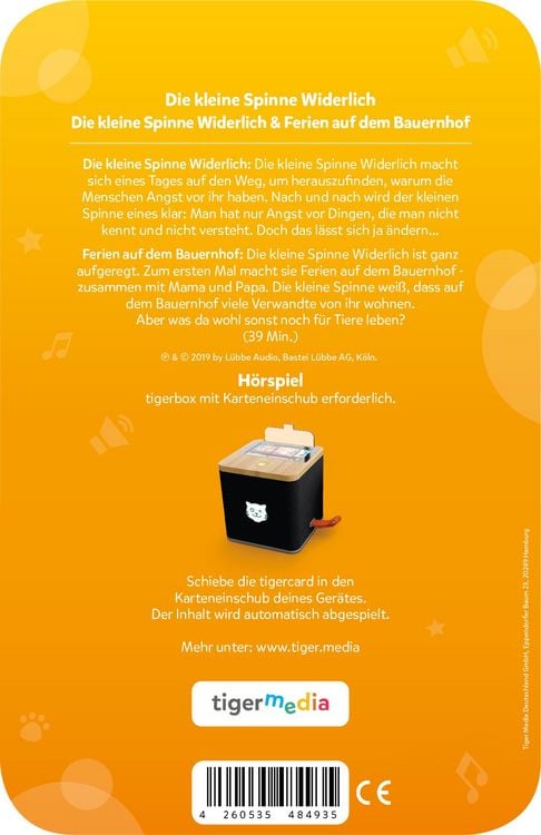 Produktbild: tigercard - Die kleine Spinne Widerlich - Zwei Geschichten (Ausflug ans Meer & Komm, wir spielen Schule)