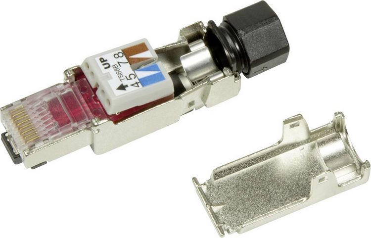 Produktbild: LogiLink MP0040 Feldkonfektionierbarer Stecker, Cat.6A, geschirmt, PrimeLine MP0040 Schwarz, Silber 1 St.