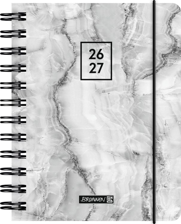Produktbild: Sch&uuml;lerkalender 2026/2027 "Grey Marble" | A6, Kunststoff