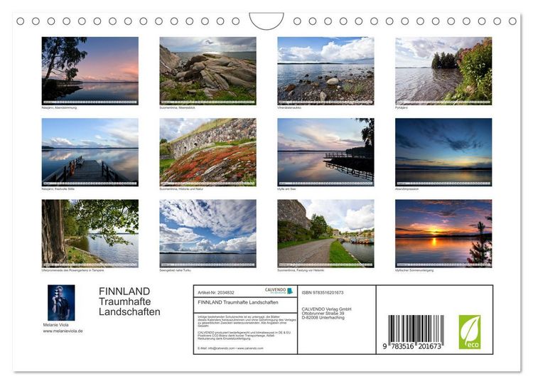 Produktbild: FINNLAND Traumhafte Landschaften (Wandkalender 2026 DIN A4 quer), CALVENDO Monatskalender