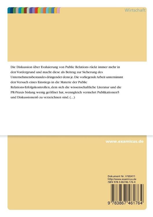 Produktbild: Public Relations-Erfolgskontrollen - Zur Messbarkeit der &Ouml;ffentlichkeitsarbeit