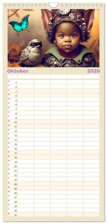 Produktbild: Familienplaner 2026 - Elfen Kinder - Die zauberhafte Welt der kleinen Elfen mit 5 Spalten (Wandkalender, 21 x 45 cm) CALVENDO