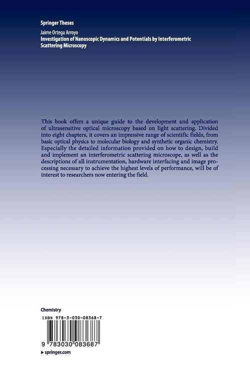Produktbild: Investigation of Nanoscopic Dynamics and Potentials by Interferometric Scattering Microscopy