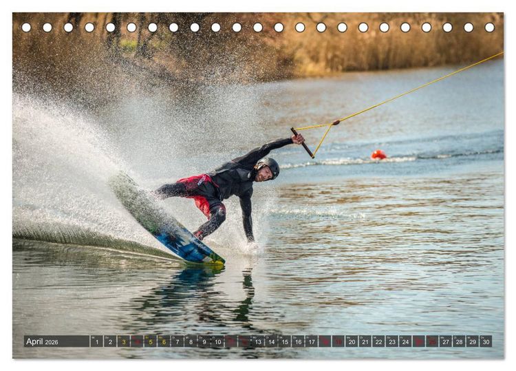 Produktbild: Wakeboarding - make water burn (Tischkalender 2026 DIN A5 quer), CALVENDO Monatskalender