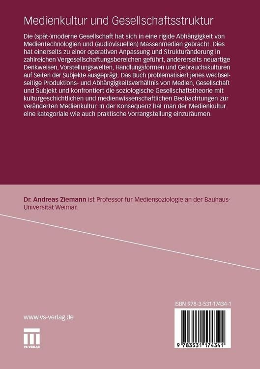 Produktbild: Medienkultur und Gesellschaftsstruktur