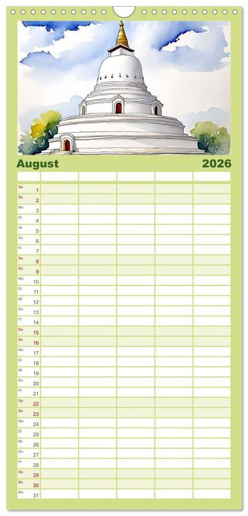 Produktbild: Familienplaner 2026 - Reise durch Ungarn mit 5 Spalten (Wandkalender, 21 x 45 cm) CALVENDO
