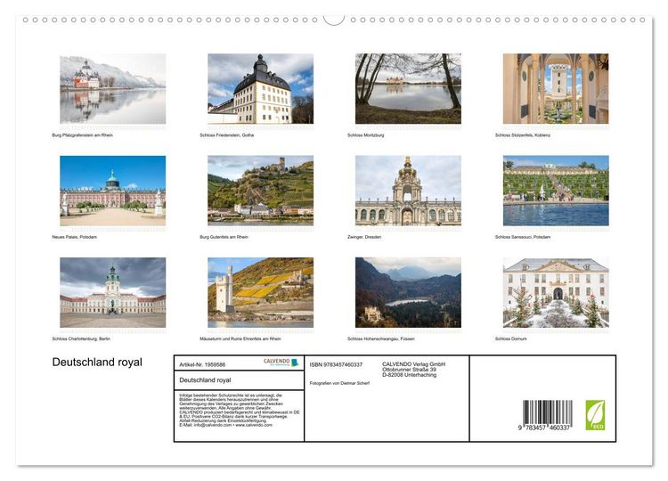 Produktbild: Deutschland royal (hochwertiger Premium Wandkalender 2026 DIN A2 quer), Kunstdruck in Hochglanz