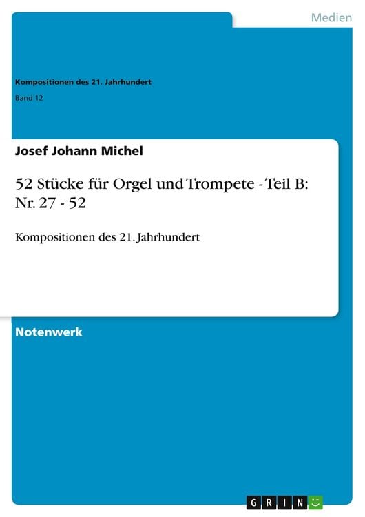 Produktbild: 52 St&uuml;cke f&uuml;r Orgel und Trompete - Teil B: Nr. 27 - 52