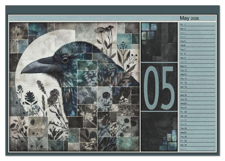 Produktbild: Crows. Shades of the Unseen. Art. (Desk Calendar 2026 DIN A5 landscape), CALVENDO 12 Month DeskCalendar