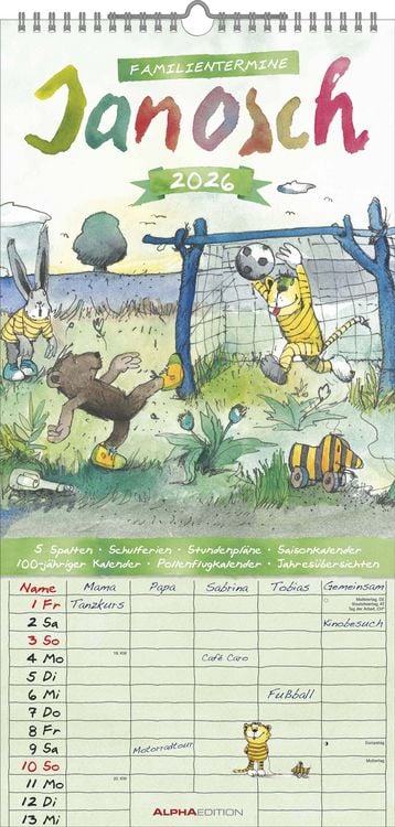 Bild vom Artikel Janosch 2026 Familienplaner - Familien-Timer - Termin-Planer - Kinder-Kalender - Familien-Kalender - 22x45 vom Autor Alpha Edition