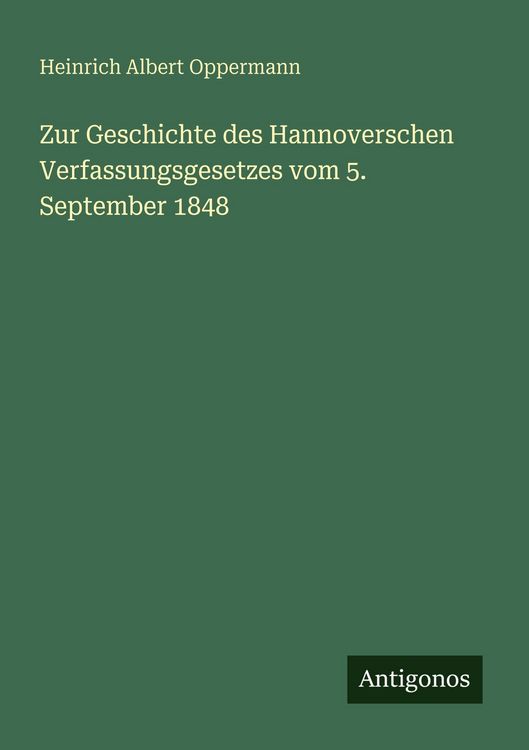 Produktbild: Zur Geschichte des Hannoverschen Verfassungsgesetzes vom 5. September 1848