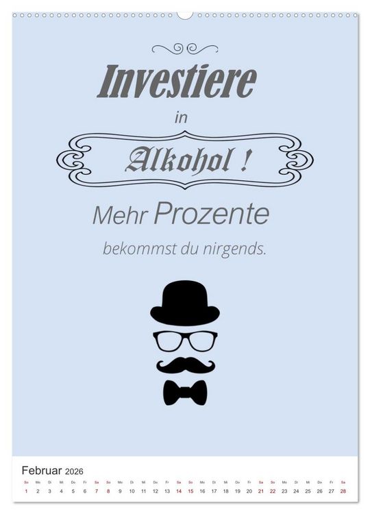 Produktbild: TRINKSPR&Uuml;CHE rund um Bier, Wein und Co. &hellip; (hochwertiger Premium Wandkalender 2026 DIN A2 hoch), Kunstdruck in Hochglanz