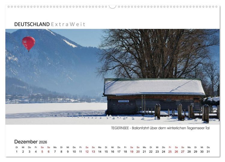Produktbild: Wei&szlig;blaue Impressionen vom Tegernsee (hochwertiger Premium Wandkalender 2026 DIN A2 quer), Kunstdruck in Hochglanz