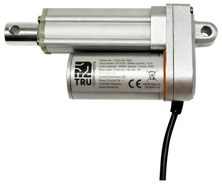 Produktbild: TRU COMPONENTS Elektrozylinder TC12-50-500 TC-13492768 Hubl&auml;nge 50 mm Schubkraft 500 N 12 V/DC 1 St.