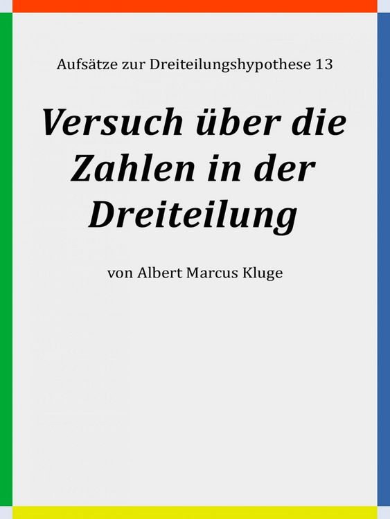 Produktbild: Versuch &uuml;ber die Zahlen in der Dreiteilung