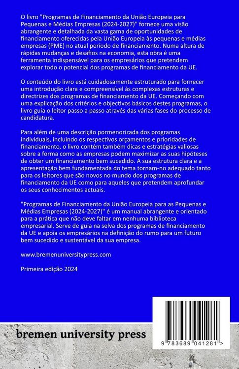 Produktbild: Programas de financiamento da Uni&atilde;o Europeia para as pequenas e m&eacute;dias empresas (2024-2027)